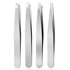 4PCS Eyebrow Tweezer Colorful Hair Beauty Fine Hairs Puller Stainless Steel Slan