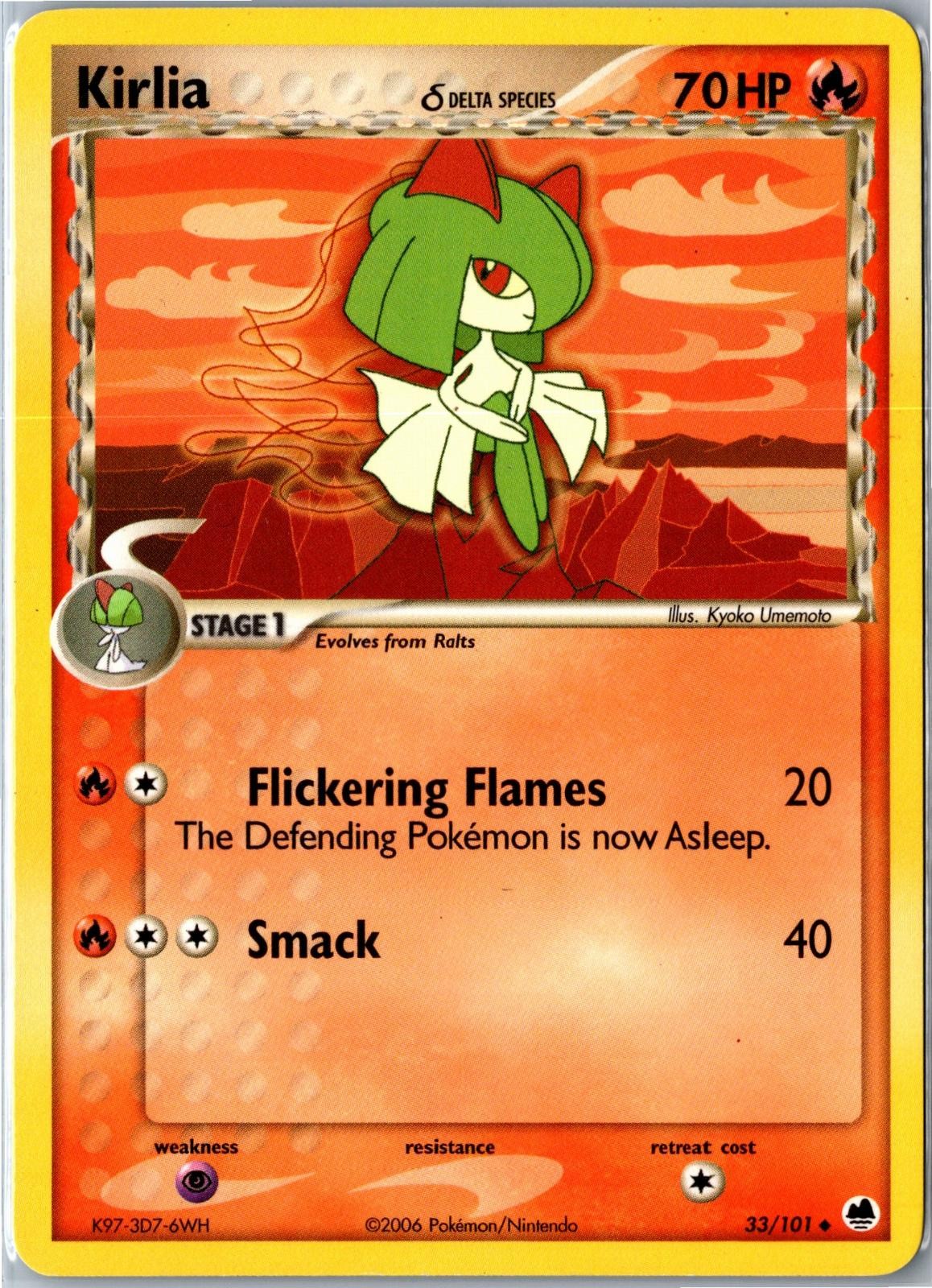 Pokemon Card - Kirlia 33/101 Dragon Frontiers Uncommon Lightly Played