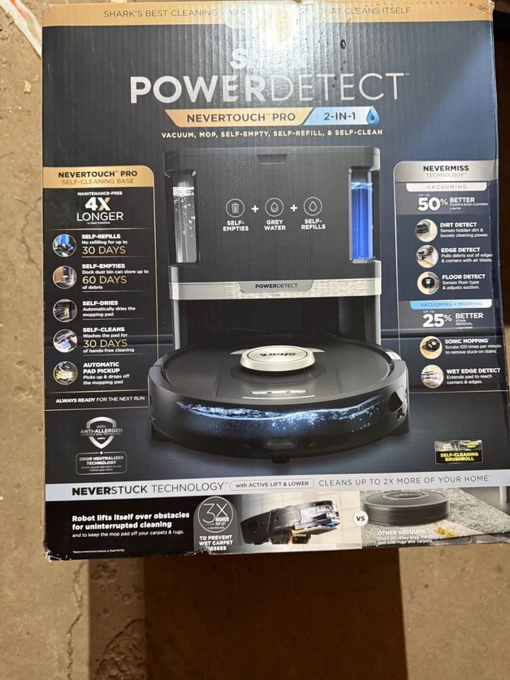 ROBOT ASPIRADOR FREGONA TIBURÓN COMBO POWERDETECT NEVERTOUCH PRO RV2820ZE AUTO EM