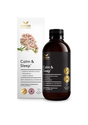 Harker Herbals Calm & Sleep Syrup Supplement, Naturally Reduce Stress and Imp...