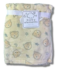 BLANKET PLUSH - BABY ELEMENTS BOYS 253 - BEAR BEIGE - BABY TODDLER CRIB