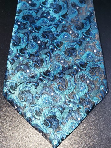 Pierre Cardin Mens 61x3.25" Blue Abstract Neck Tie - Picture 2 of 7