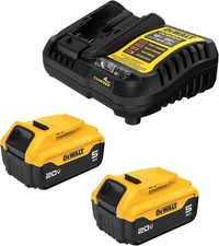 DEWALT 20V MAX 5.0Ah Battery 2-Pack with Charger Starter Kit DCB205-2C