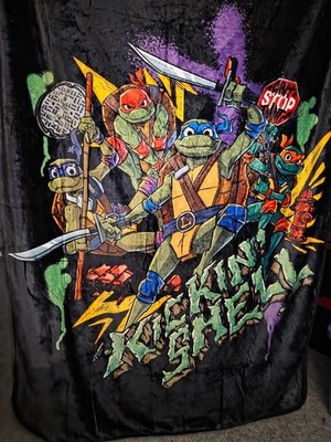TMNT Kickin Shell Double Sided Silk Touch Throw. 50'' x 70''