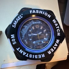 SMAEL Men's Sport Wristwatch Analog  Digital 50M Water Resistant Black w/ Box