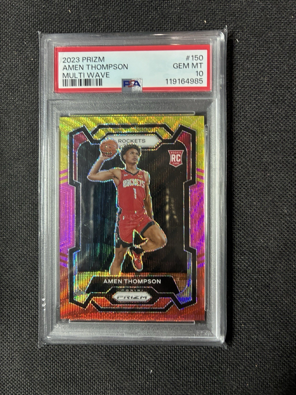 2023-24 Panini Prizm Amen Thompson #150 RC Rookie Multi Wave /88 PSA 10