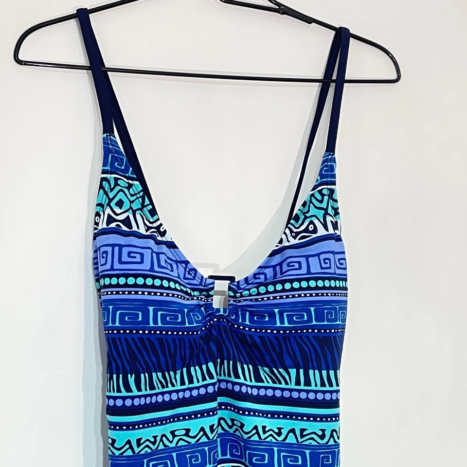 Speedo Tankini Badeanzug Oberteil Damen 18 blau grün integrierter BH Neu mit Etikett - Bild 4 von 4