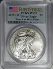 2015-W PCGS MS70 FIRST STRIKE AMERICAN SILVER EAGLE - WG5