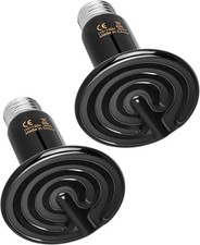 2-Pack Ceramic Heat Emitter,150W Reptile Heat Lamp Bulb for Amphibian