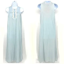 Vintage Wilmot Baby Blue Sheer Penoir Lined Nightgown and Robe Set S **READ**