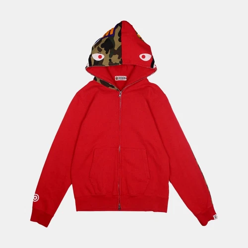 A BATHING APE (BAPE) Felpa con cappuccio e zip intera A Bathing Ape taglia M uomo rosso cotone