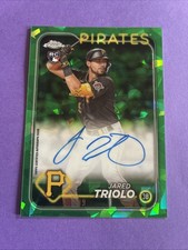2024 Topps Chrome Sapphire Jared Triolo Green RC AUTO /99 Pirates Rookie