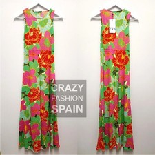 ZARA PINK AND GREEN FLORAL LIMITED EDITION MAXI DRESS SIZE SMALL