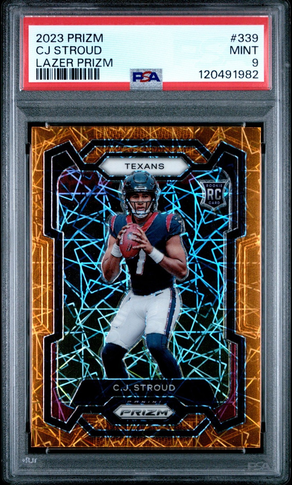 CJ Stroud, Lazer Prizm, Rookie Card (RC), 2023 Panini Prizm #339, PSA 9 - MINT