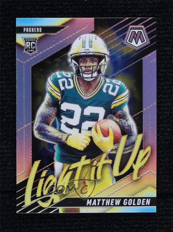 2025 Panini Mosaic Light It Up Mosaic Silver Prizm Matthew Golden #17 1qv7