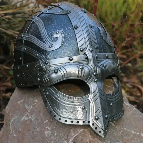 Medieval Handcrafted Viking Helmet - Norse Warrior Battle Mask - LARP - Picture 5 of 6