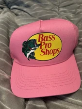 Bass Pro Shops Womens Trucker Hat Ball Cap SNAPBACK Pink Mesh Back Gone Fishing