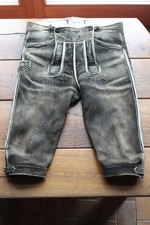 Gute echte handgearbeitete & bestickte sämisch geg. Hirschlederhose, eine H 56 !
