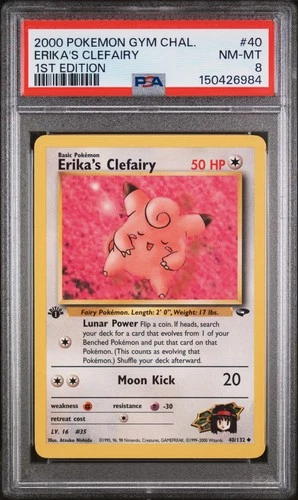Erika'S Clefairy Pokemon Gym Challenge 1st Edition 40 PSA 8