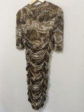 GANNI SiZE EUROPE 36 Yellow White Mesh Snake Skin Knee