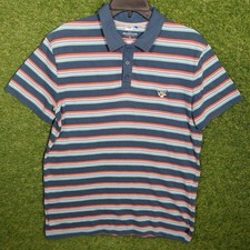Quiksilver Polo Shirt Mens Large Striped Short Sleeve Casual