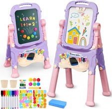 Easel for Kids, Toddler Easel, Double-Sided Chalk Board Kid,