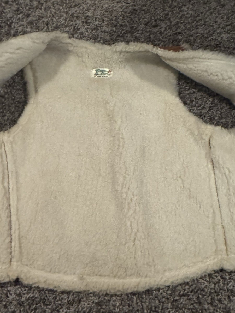 Vintage Gemini Leather Shearling Lined Suede Vest Women’s M Fits S Brown View 5