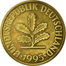 [#722761] Münze, Bundesrepublik Deutschland, 10 Pfennig, 1995, Munich, SS, Brass