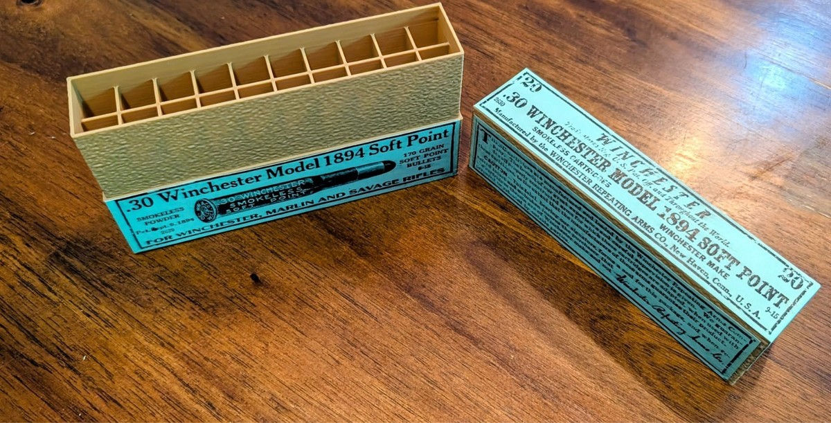 Rifle Cartridge Box: All-Plastic .30-30 Winchester with Vintage