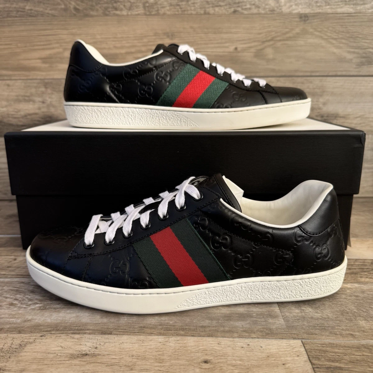 Las mejores ofertas en Gucci Ace GG Embossed - Black | eBay