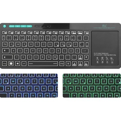 Bluetooth Tastatur mit Touchpad Mini kabellos beleuchtet im deutschen Layout