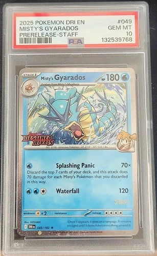Pokemon TCG - PSA 10 Misty's Gyarados Destined Rivals STAFF #49 GEM MINT