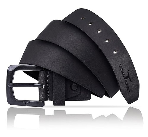 Ceinture Femme En Cuir Véritable Noir Avec Boucle à Pierres Turquoises - Style Cowgirl
