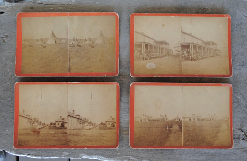 4 W.R. Cross DAKOTA TERRITORY Fort Yates Stereoviews SoldiersNotes ...