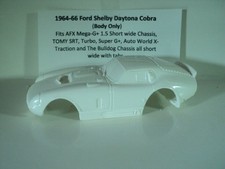 HO scale Slot Car Resin body OffWHT Ford Daytona Cobra Fits AFX Mega-G 1.5 Wide
