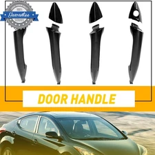 4PCS Black Exterior Outer Door Handle Set Assembly For Hyundai Elantra 2011-16