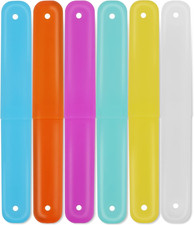 6 Pcs Travel Toothbrush Case Holder, Breathable Portable Toothbrush Container, M