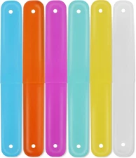 6 Pcs Travel Toothbrush Case Holder, Breathable Portable Toothbrush Container, M