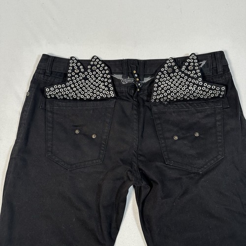Robin’s Jeans Gold Brand Black Straight/ Skinny Leg Jeans Size 40 Flap Pocket - Picture 9 of 24