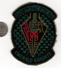 Subdued US Air Force Squadron Patch 308th Tac FTR SQ Emerald Knights