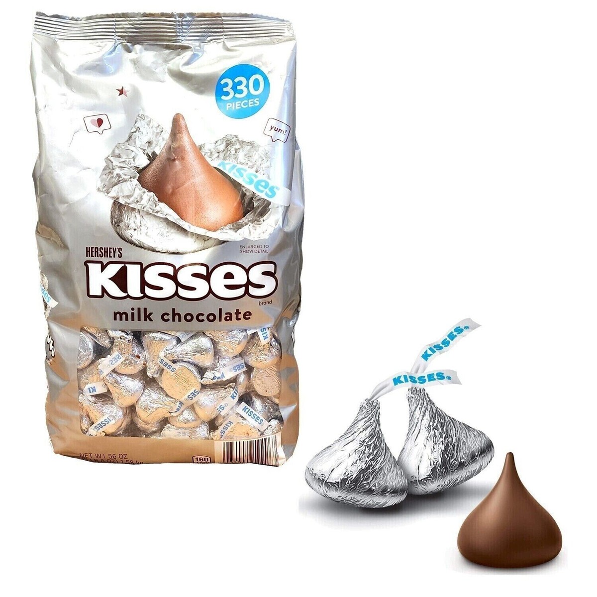 Hershey's Kisses Milk Chocolate 1.58kg 330pcs Delicious Kid Party