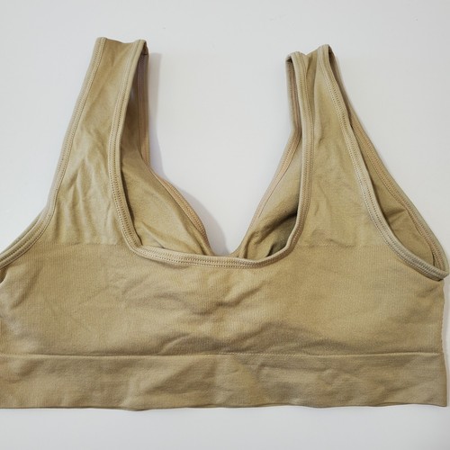 Genie Comfort Bra Size XL/1X Beige Removeable Pads Pullover Wide Strap Wireless - Picture 2 of 7