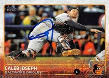 Caleb Joseph autographed baseball card (Baltimore Orioles) 2015 Topps #612