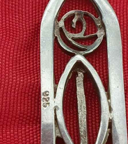 Grande ciondolo rosa celtica scozzese in argento sterling 925 massiccio 5,4 g - Foto 8 di 12