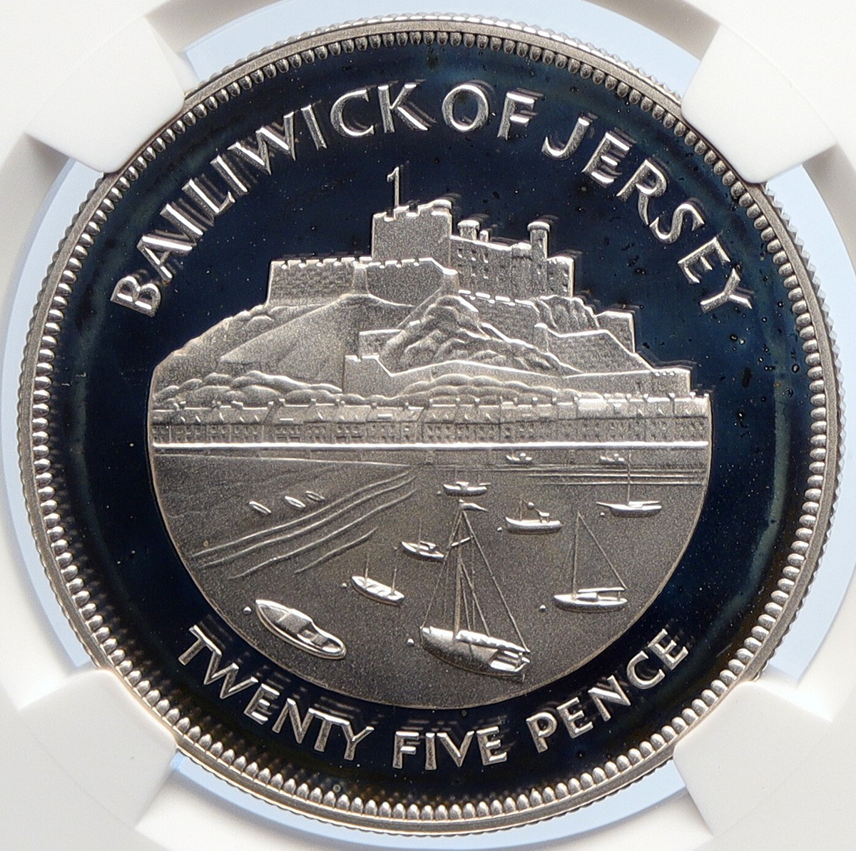 1977 JERSEY Queen Elizabeth II ACCESSION Proof Silver 25 Pence