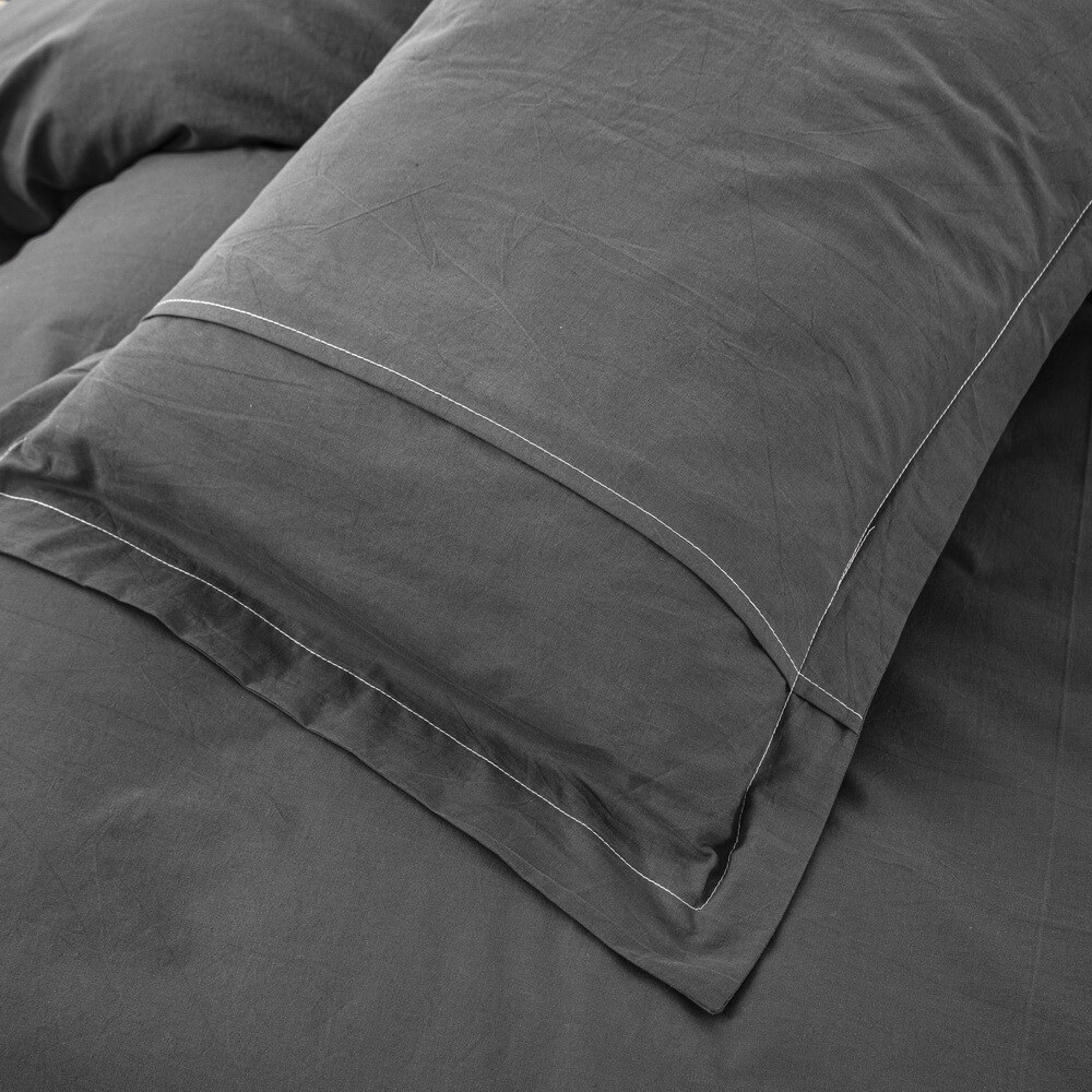 1000TC Striped Solid Doona Duvet Quilt Cover Set Double/Queen Super