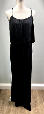 Felicity & Coco Black Maxi Dress with Side Slits Size Small