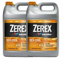 Zerex 2 Gallons Coolant Antifreeze Orange Dex Cool 50/50 Prediluted 2 x 1 Gallon