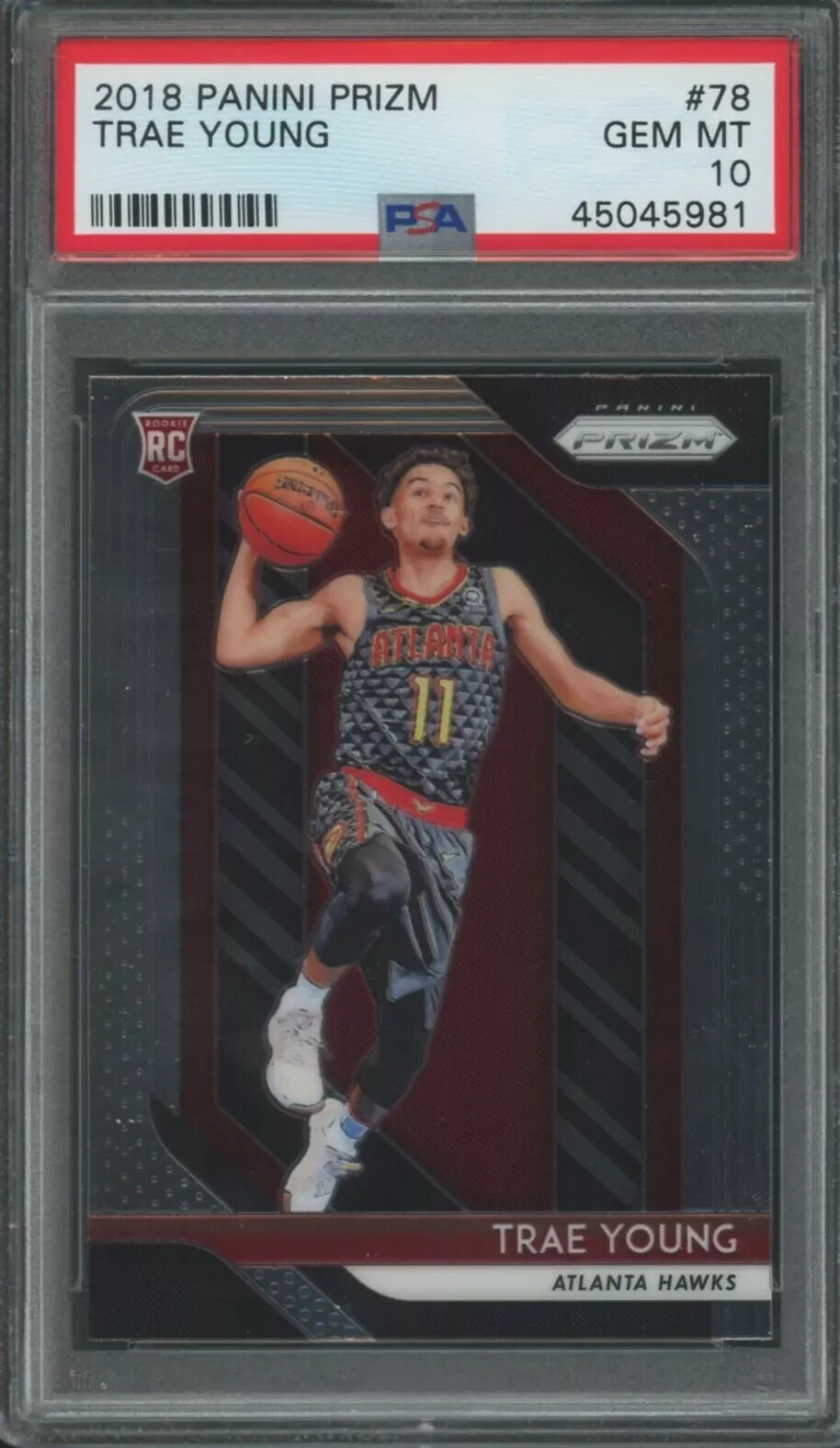 Trae Young 2018 Panini Prizm "Base" Rookie #78 - PSA 10 - GEM MINT