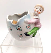 Vintage Ashtray Egg Boy Hand Painted Japan